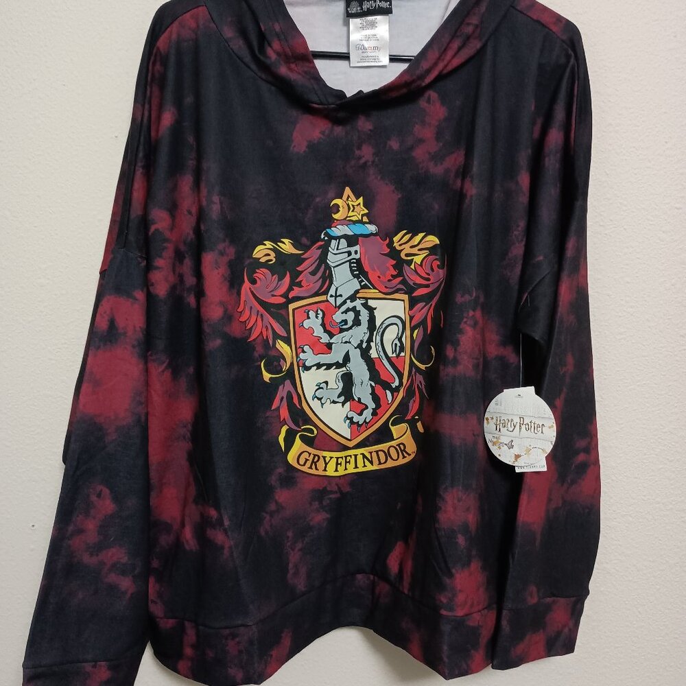 Harry Potter Gryffindor Lounge Hoodie Men's Red/Black NWT Lightweight Size XXL